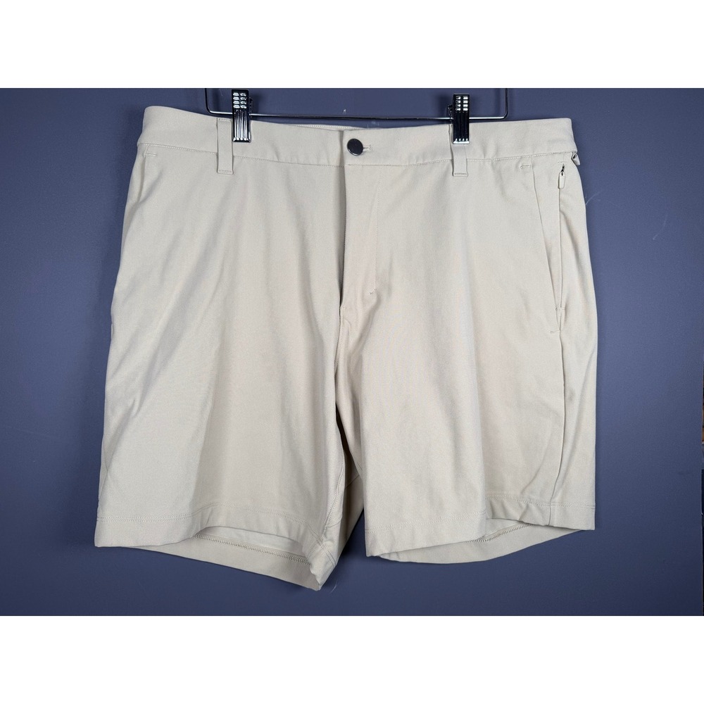 Lululemon Commission Golf Shorts 7" Khaki Tan Warpstreme Mens 34